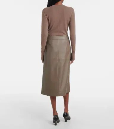 Joseph Leather midi skirt | Thumbnail 2