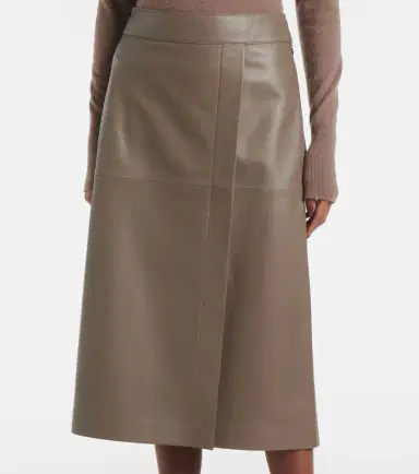 Joseph Leather midi skirt | Thumbnail 3