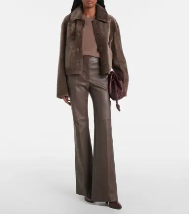 Joseph Tafira mid-rise leather flared pants | Thumbnail 6