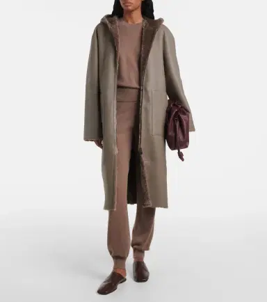 Joseph Reversible shearling and leather hooded coat | Thumbnail 3