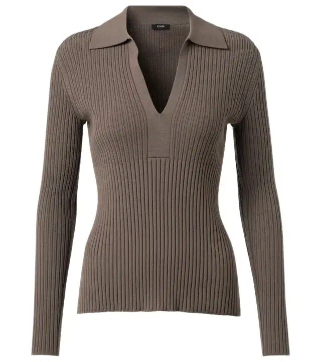 Joseph Ribbed-knit wool polo shirt