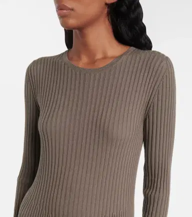 Joseph Ribbed-knit pleated wool midi dress | Thumbnail 4