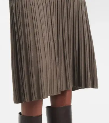 Joseph Ribbed-knit pleated wool midi dress | Thumbnail 5