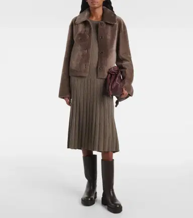 Joseph Ribbed-knit pleated wool midi dress | Thumbnail 7