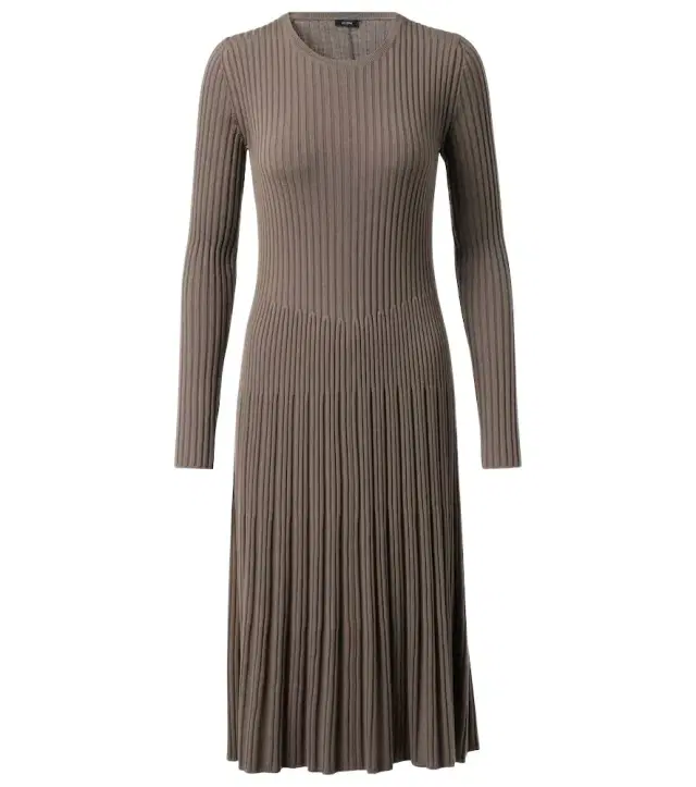 Joseph Ribbed-knit pleated wool midi dress