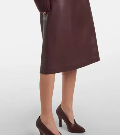 Joseph Leather midi skirt | Thumbnail 3