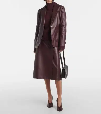 Joseph Leather midi skirt | Thumbnail 5