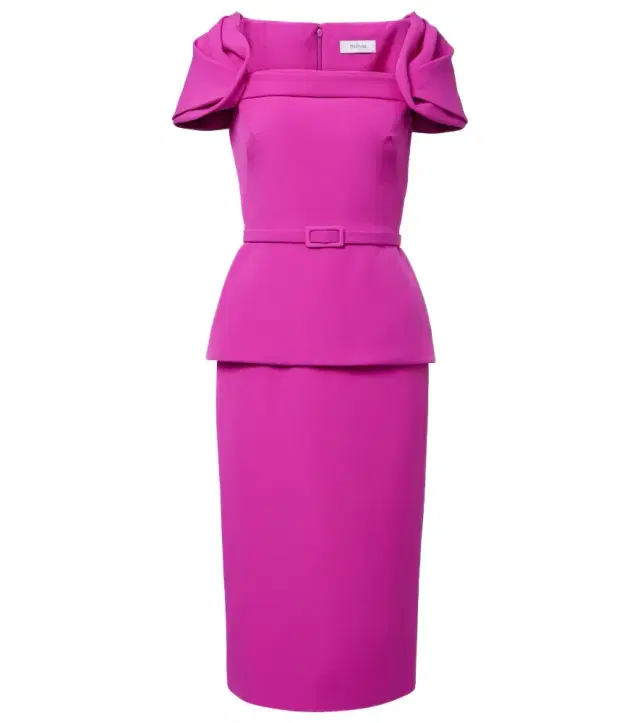 Safiyaa Belted peplum midi dress