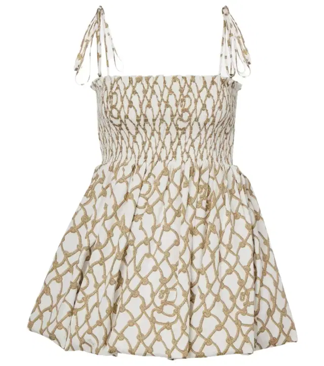 Burberry Knot shirred cotton minidress