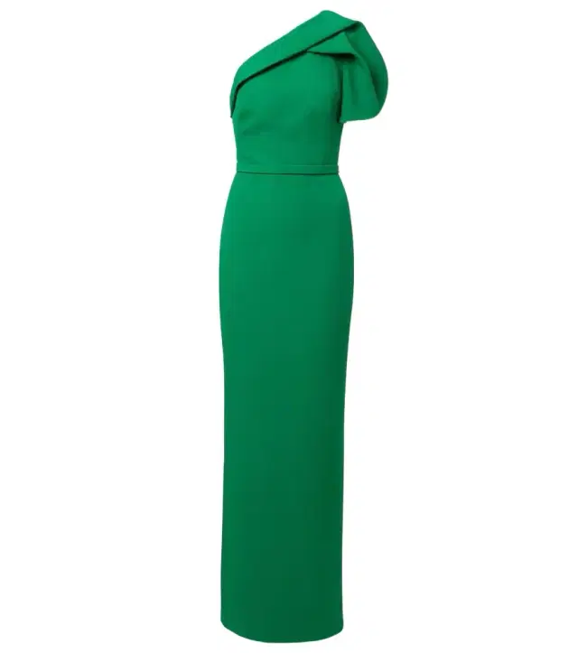 One-shoulder crêpe gown