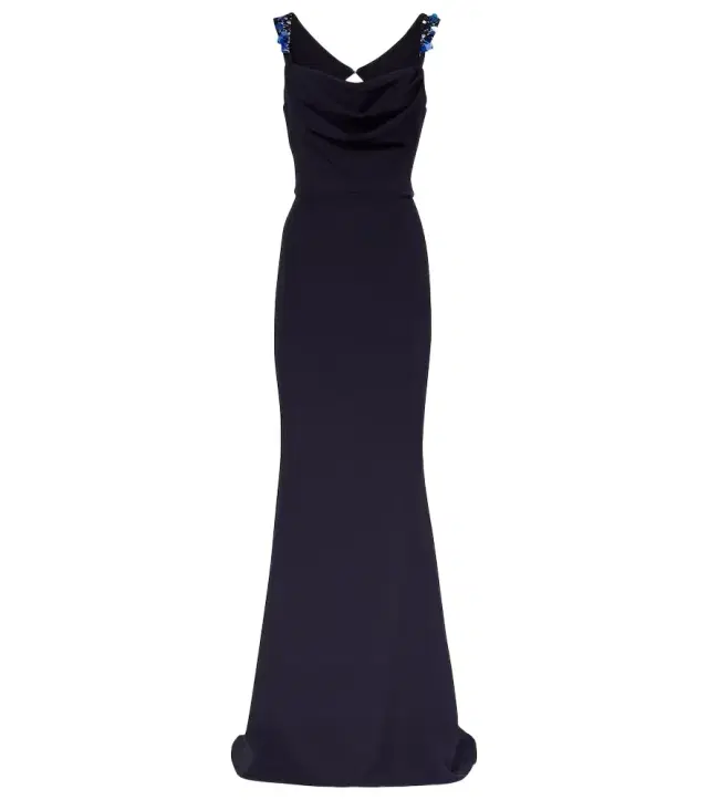 Safiyaa Melina embellished crêpe gown