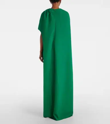 Safiyaa Caped asymmetric crêpe gown | Thumbnail 3