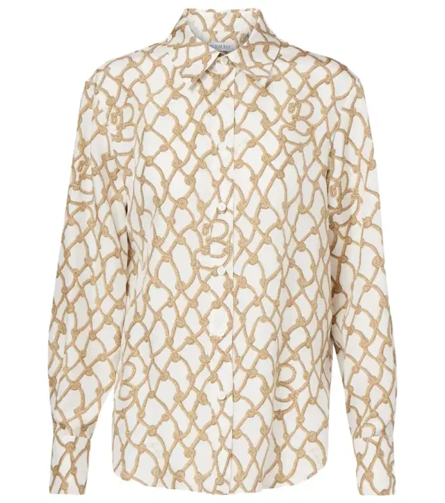 Burberry Printed silk poplin shirt