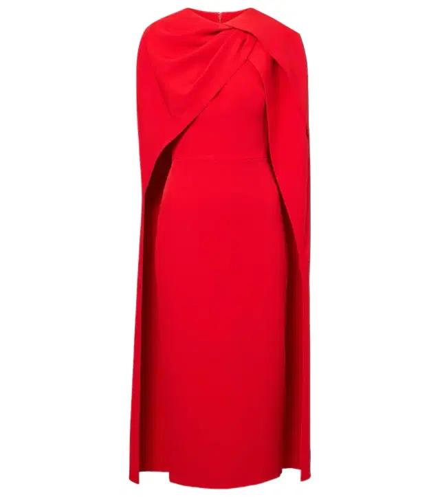 Safiyaa Cape-detail midi dress