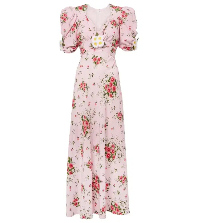 Rodarte Floral silk cocktail dress