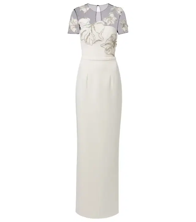 Safiyaa Embellished crêpe gown