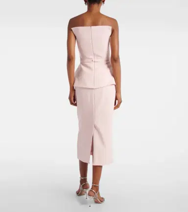 Safiyaa Belted crêpe midi dress | Thumbnail 4
