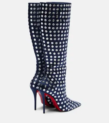 Christian Louboutin Miss Z 100 embellished satin knee-high boots | Thumbnail 4