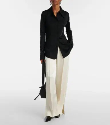 Jil Sander Gathered satin wide-leg pants | Thumbnail 6 Jil Sander Gathered satin wide-leg pants | Thumbnail 6