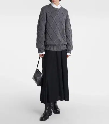 Jil Sander Cable-knit virgin wool sweater | Thumbnail 2 Jil Sander Cable-knit virgin wool sweater | Thumbnail 2