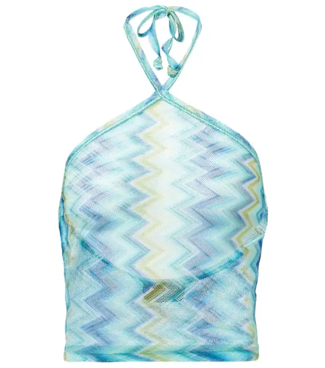 Missoni Zigzag sheer halterneck top
