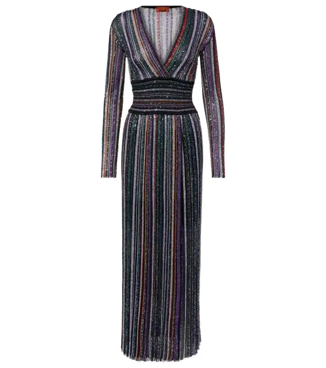 Sequined striped gown