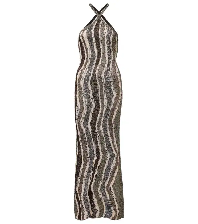 Missoni Sequined open-back lamé gown