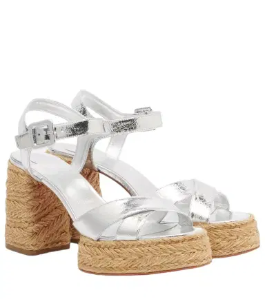 Christian Louboutin Calakala 85 metallic leather espadrille sandals | Thumbnail 1 Christian Louboutin Calakala 85 metallic leather espadrille sandals | Thumbnail 1
