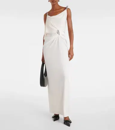 Coperni Draped embellished jersey maxi dress | Thumbnail 2