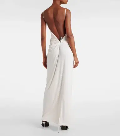 Coperni Draped embellished jersey maxi dress | Thumbnail 3