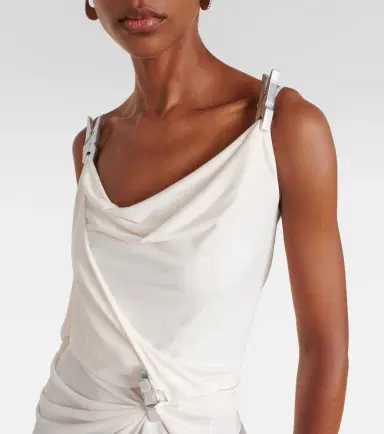 Coperni Draped embellished jersey maxi dress | Thumbnail 5
