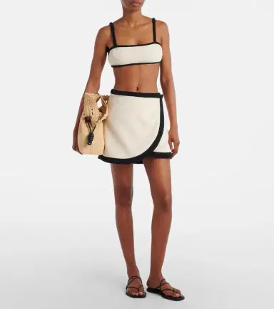 ADRIANA DEGREAS Cotton-blend wrap skirt | Thumbnail 4