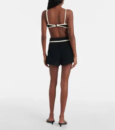 ADRIANA DEGREAS High-rise cotton-blend terry shorts | Thumbnail 3