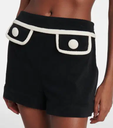 ADRIANA DEGREAS High-rise cotton-blend terry shorts | Thumbnail 4