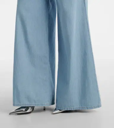 Area Embellished floral-appliqué wide-leg jeans | Thumbnail 6