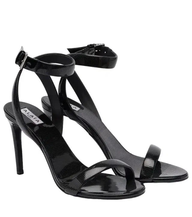 Alaïa Alaïa Chain trompe l'ail patent leather sandals