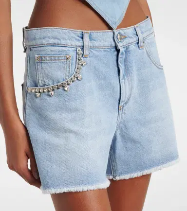 Area Embellished denim shorts | Thumbnail 5 Area Embellished denim shorts | Thumbnail 5