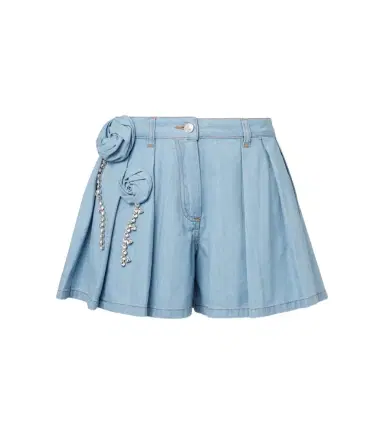 Area Floral-appliqué denim shorts | Thumbnail 1