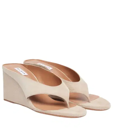 Alaïa Alaïa Cube 75 suede thong sandals | Thumbnail 1