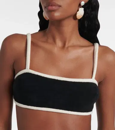 ADRIANA DEGREAS Cotton-blend terry top | Thumbnail 4