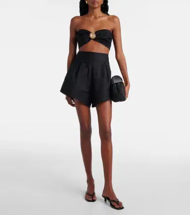 ADRIANA DEGREAS High-rise cotton-blend shorts | Thumbnail 3 ADRIANA DEGREAS High-rise cotton-blend shorts | Thumbnail 3