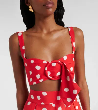 ADRIANA DEGREAS Polka-dot crop top | Thumbnail 4