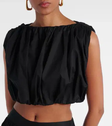 ADRIANA DEGREAS Inamorata cotton-blend crop top | Thumbnail 2