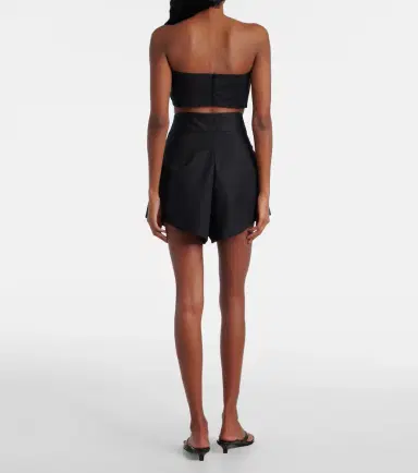 ADRIANA DEGREAS Embellished cotton-blend bandeau top | Thumbnail 5