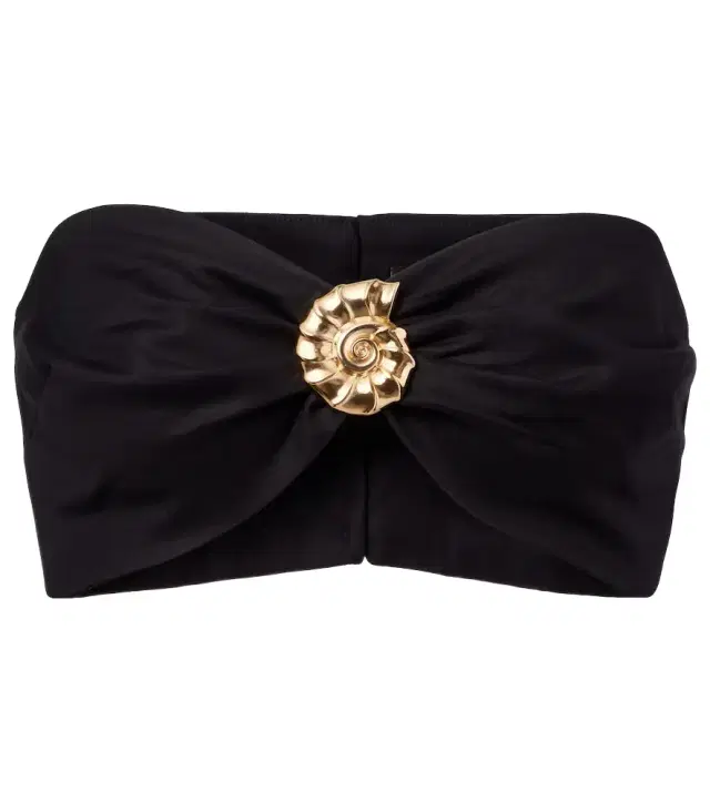 Embellished cotton-blend bandeau top
