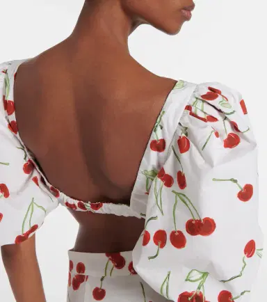 ADRIANA DEGREAS Printed cotton bandeau top | Thumbnail 3