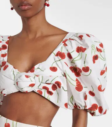 ADRIANA DEGREAS Printed cotton bandeau top | Thumbnail 5
