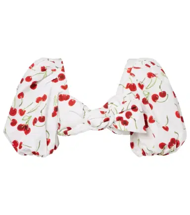 ADRIANA DEGREAS Printed cotton bandeau top | Thumbnail 1