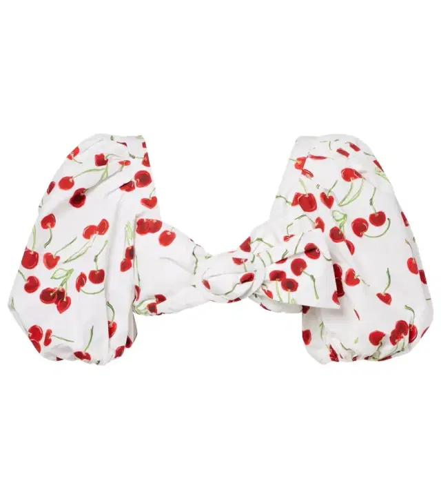 ADRIANA DEGREAS Printed cotton bandeau top