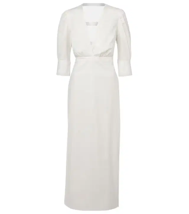 ADRIANA DEGREAS Puff-sleeve cotton maxi dress